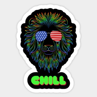 Chill Lion Pop Art Sticker